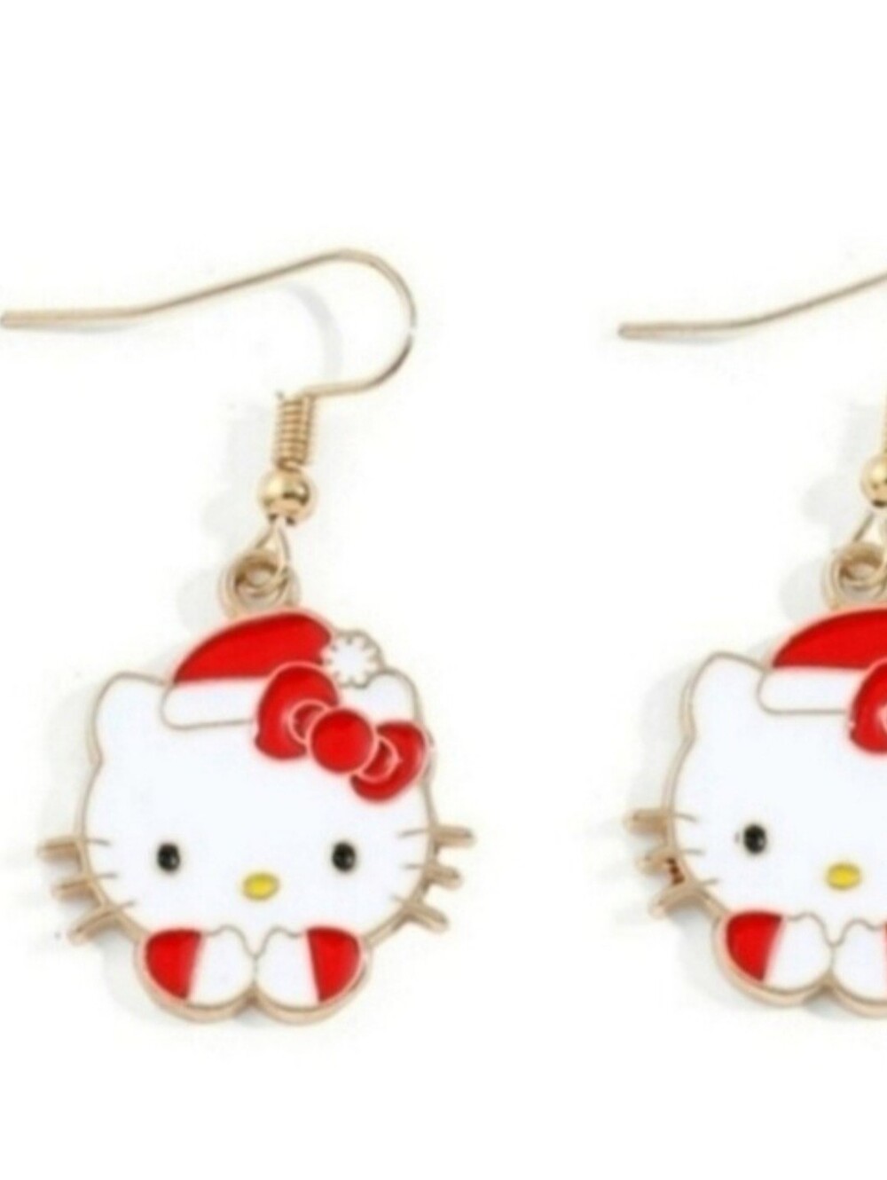 Hello Kitty Red & White Santa Earrings